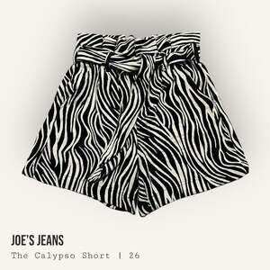 Joe's Jeans Zebra Animal Print Paperbag High Waist Eclectic Shorts Size 26